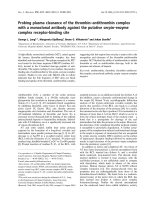 Báo cáo khoa học: Probing plasma clearance of the thrombin–antithrombin complex with a monoclonal antibody against the putative serpin–enzyme complex receptor-binding site docx