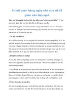 8 thói quen hàng ngày nên duy trì để giảm cân hiệu quả pot