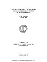 REPORT OF THE SINGLE AUDIT OF THE LOUISVILLE/JEFFERSON COUNTY METRO GOVERNMENT: CRIT LUALLEN AUDITOR OF PUBLIC ACCOUNTS pptx