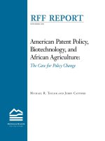 RFF report American Patent Policy,Biotechnology, and African Agriculture: The Case for Policy Change 