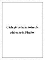 Cách gỡ bỏ hoàn toàn các add on trên Firefox doc