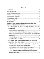 SỰ ỨNG XỬ CỦA CHÍNH QUYỀN PHONG KIẾN MINH - THANH ĐỐI VỚI CÔNG GIÁO TỪ NĂM 1552 ĐẾN NĂM 1911       LUẬN VĂN THẠC SĨ KHOA HỌC LỊCH SỬ