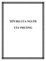 TÊN HỌ CỦA NGƯỜI TÂY PHƯƠNG pdf