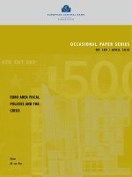 OccasiOnal Pa Per series nO 109 / a Pril 2010: EURO area Fiscal POlicies and The crisis pot