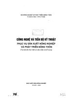 công nghệ và tiến bộ kỹ thuật phục vụ sản xuất nông nghiệp và phát triển nông thôn