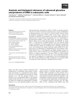 Báo cáo khoa học: Analysis and biological relevance of advanced glycation end-products of DNA in eukaryotic cells ppt