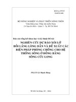 Nghiên cứu dự báo xói lở bồi lắng lòng dẫn và đề xuất các biện pháp chống cho hệ thống sông ở đồng bằng sông Cửu Long pdf