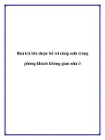 Bàn trà lớn được bố trí cùng sofa trong phòng khách không gian nhà ở pot