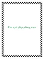 Rau quả giúp phòng mụn pot