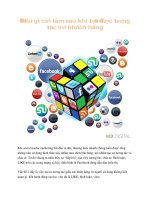 Điều gì cần làm sau khi tạo được tương tác với khách hàng ppt