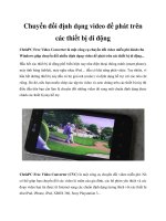 Chuyển đổi định dạng video để phát trên các thiết bị di động doc