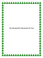 Xây nhà mặt phố 4 tầng hướng Tây Nam potx