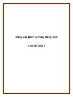 Dùng các tước vị trong tiếng Anh như thế nào ? pdf