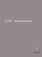 INFINITI 2012 WARRANTY INFORMATION HƯỚNG dẫn bảo HÀNH