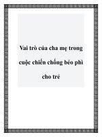 Vai trò của cha mẹ trong cuộc chiến chống béo phì cho trẻ pot