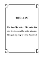 TIỂU LUẬN: Ứng dụng Marketing – Mix nhằm thúc đẩy tiêu thụ sản phẩm nhằm nâng cao hiệu quả của công ty vật tư Bưu điện I pptx