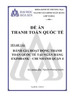 Đánh giá hoạt động thanh toán quốc tế tại Ngân hàng Eximbank Chi nhánh Quận 4