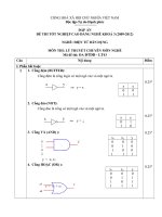 đáp án đề thi lí thuyết tốt nghiệp khóa 3 - điện tử dân dụng - mã đề thi đtdd - lt(43)