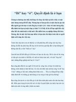 “Đi” hay “ở”. Quyết định là ở bạn ppt