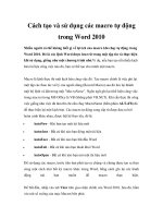 Cách tạo và sử dụng các macro tự động trong Word 2010 pdf