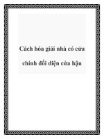 Cách hóa giải nhà có cửa chính đối diện cửa hậu pdf