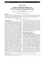 Impact of Molecular Biology on Cancer Treatment: I Therapeutic Targets potx