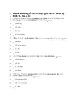 Đề thi và đáp án tiếng anh trình độ TOEFL - Tìm từ sai trong số các từ được gạch chân - Đề 12 ppt