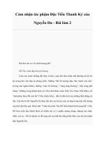 Cảm nhận tác phậm Độc Tiểu Thanh Ký của Nguyễn Du - Bài làm 2 docx