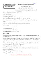 ĐỀ THI TUYỂN SINH VÀO LỚP 10 THPT NĂM HỌC 2013 – 2014 - SỞ GIÁO DỤC VÀ ĐÀO TẠO BÌNH DƯƠNG doc