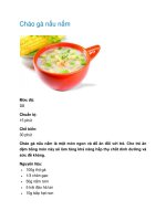 Cháo gà nấu nấm doc