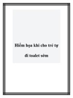 Hiểm họa khi cho trẻ tự đi toalet sớm pdf