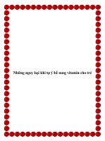 Những nguy hại khi tự ý bổ sung vitamin cho trẻ pdf