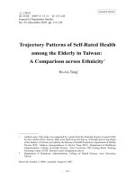 Trajectory Patterns of Self-Rated Health among the Elderly in Taiwan: A Comparison across Ethnicity pptx