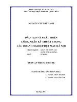 đào tạo và phát triển công nhân kỹ thuật trong các doanh nghiệp dệt may hà nội