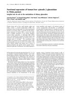 Báo cáo Y học: Functional expression of human liver cytosolic b-glucosidase in Pichia pastoris Insights into its role in the metabolism of dietary glucosides ppt