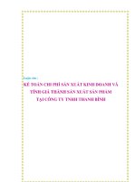 luận văn kế toán chi phí sản xuất kinh doanh và tính giá thành sản xuất sản phẩm tại công ty tnhh thanh bình