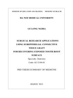 Nghiên cứu ứng dụng che chân răng hở bằng phương pháp ghép tổ chức liên kết dưới biểu mô