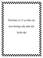 Thể hình và 13 sai lầm các teen thường mắc phải khi luyện tập pot