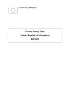 Country Strategy Paper Islamic Republic of Afghanistan 2007-2013 potx