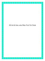 Đề thi kết thúc môn Phân Tích Tài Chính pot
