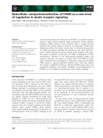 Báo cáo khoa học: Subcellular compartmentalization of FADD as a new level of regulation in death receptor signaling pdf