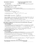 ĐỀ THI CHÍNH THỨC MÔN TOÁN NĂM 2011 KHỐI D