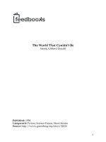 The World That Couldn''''t Be pdf