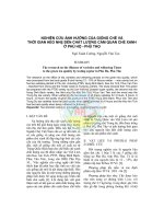 NGHIÊN CỨU ẢNH HƯỞNG CỦA GIỐNG CHÈ VÀ THỜI GIAN HÉO NHẸ ĐẾN CHẤT LƯỢNG CẢM QUAN CHÈ XANH Ở PHÚ HỘ - PHÚ THỌ ppt