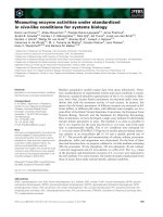 Báo cáo khoa học: Measuring enzyme activities under standardized in vivo-like conditions for systems biology pdf