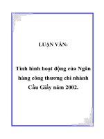 LUẬN VĂN: Tình hình hoạt động của Ngân hàng công thương chi nhánh Cầu Giấy năm 2002 pot