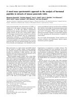 Báo cáo khoa học: A novel mass spectrometric approach to the analysis of hormonal peptides in extracts of mouse pancreatic islets ppt