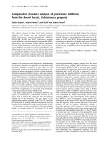 Báo cáo khoa học: Comparative structure analysis of proteinase inhibitors from the desert locust, Schistocerca gregaria pptx