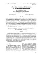 THIẾT KẾ, CHẾ TẠO HỆ THỐNG ĐIỀU KHIỂN TƯỚI PHUN SƯƠNG PHỤC VỤ TRỒNG RAU TRONG GIAI ĐOẠN VƯỜN ƯƠM potx