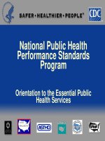 National Public Health Performance Standards Program - Orientation to the Essential Public Health Services docx